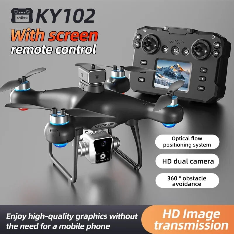 New! KY102 MAX Drone Professional HD Dual Camera Screen Controlled Brushless Obstacle Avoidance RC Quadcopter Dron Toy 10