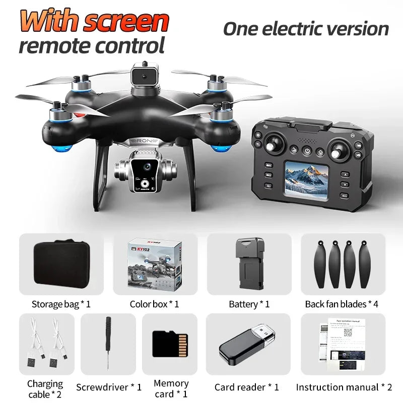 New! KY102 MAX Drone Professional HD Dual Camera Screen Controlled Brushless Obstacle Avoidance RC Quadcopter Dron Toy 10
