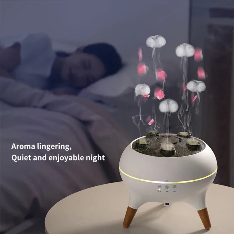 New Colorful Gradient Ambient Nihgt Lights Two-speed Timed Kinetic Jellyfish Humidifier Large Capacity Water Tank Aroma Diffuser