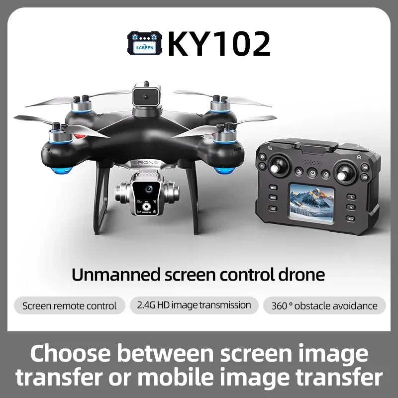 New! KY102 MAX Drone Professional HD Dual Camera Screen Controlled Brushless Obstacle Avoidance RC Quadcopter Dron Toy 10