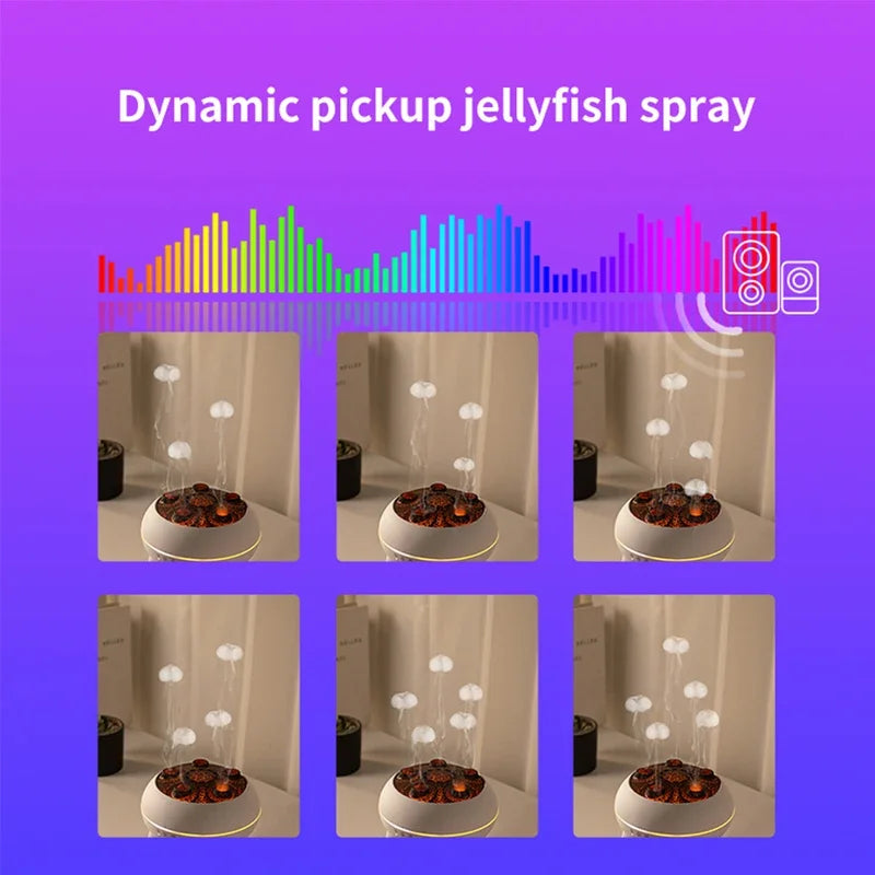 New Colorful Gradient Ambient Nihgt Lights Two-speed Timed Kinetic Jellyfish Humidifier Large Capacity Water Tank Aroma Diffuser