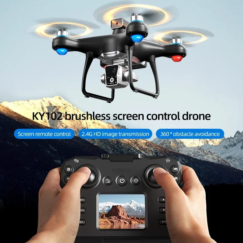 New! KY102 MAX Drone Professional HD Dual Camera Screen Controlled Brushless Obstacle Avoidance RC Quadcopter Dron Toy 10