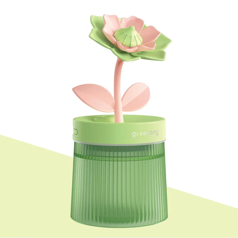 2024 Humidifier Portable USB Ultrasonic Colorful Cup Aroma Diffuser Cool Mist Maker Flower Air Humidifier Purifier With Light