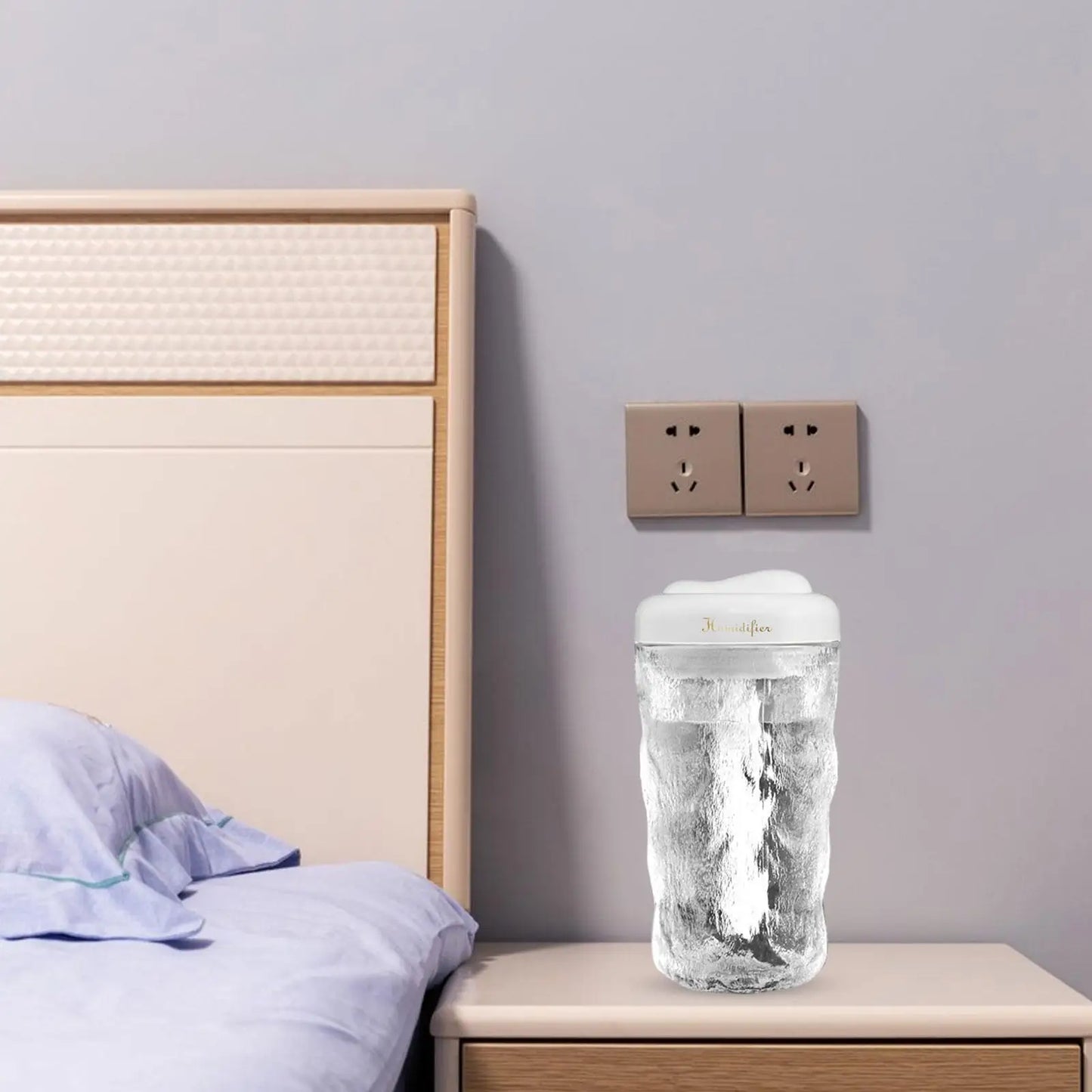 Mini Humidifier 380ml Quiet Night Light Auto Shut Off for Indoor Desk Travel