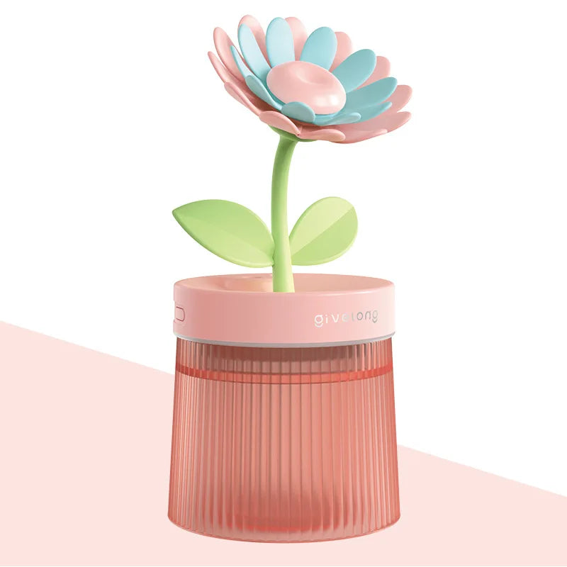 2024 Humidifier Portable USB Ultrasonic Colorful Cup Aroma Diffuser Cool Mist Maker Flower Air Humidifier Purifier With Light