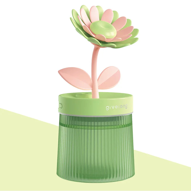 2024 Humidifier Portable USB Ultrasonic Colorful Cup Aroma Diffuser Cool Mist Maker Flower Air Humidifier Purifier With Light